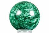 Flowery Polished Malachite Sphere - DR Congo #348898-1